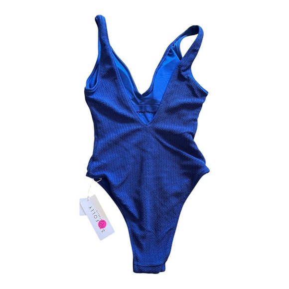 Seafolly Sea Dive Deep V-Neck One-Piece Swimsuit in Navy NWT - Picture 5 of 7